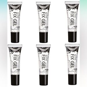 6pc Glitter Fix Gel by Moon Glitter Face & Body Cosmetic Glitter Adhesive Primer
